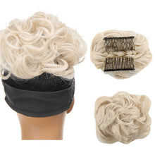 Load image into Gallery viewer, Insert Comb Curly Wig Hair Extensions Bun Fluffy Natural Updo Chignon Synthetic Elastic Messy Bun Hair Piece