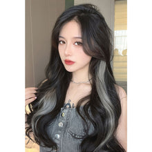 Load image into Gallery viewer, One Piece Colored Large Wave Long Curly Wig Ear Hanging Dye Hair Extensions Invisible High Temperature Silk Wig Patch