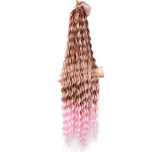 Load image into Gallery viewer, Deep Wave Bulk Hair Colored Crochet Wig Synthetic Long Curly Hair High Temperature Silk Hair Bulk 30 Inch Hair Extensions