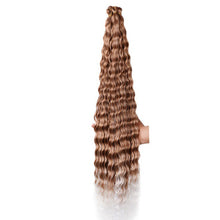 Load image into Gallery viewer, Deep Wave Bulk Hair Colored Crochet Wig Synthetic Long Curly Hair High Temperature Silk Hair Bulk 30 Inch Hair Extensions