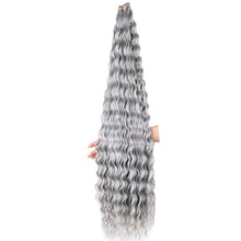 Load image into Gallery viewer, Deep Wave Bulk Hair Colored Crochet Wig Synthetic Long Curly Hair High Temperature Silk Hair Bulk 30 Inch Hair Extensions
