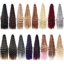 Load image into Gallery viewer, Deep Wave Bulk Hair Colored Crochet Wig Synthetic Long Curly Hair High Temperature Silk Hair Bulk 30 Inch Hair Extensions