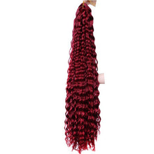 Load image into Gallery viewer, Deep Wave Bulk Hair Colored Crochet Wig Synthetic Long Curly Hair High Temperature Silk Hair Bulk 30 Inch Hair Extensions