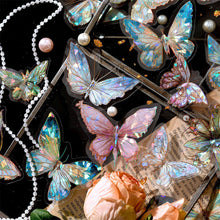 Load image into Gallery viewer, 20pcs/pack Twinkle Butterfly Stickers Laser Silver Collage Junk Journal DIY Srapbooking PET Aesthetics Decor Stickers