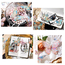 Load image into Gallery viewer, 20pcs/pack Twinkle Butterfly Stickers Laser Silver Collage Junk Journal DIY Srapbooking PET Aesthetics Decor Stickers