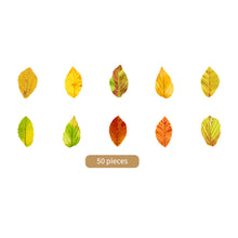 Load image into Gallery viewer, 50 Pcs Kawaiii Leaves Washi Tape Scrapbooking Stickers Cute Sticker Rolls Self-adhesive DIY Decoration Stickers For Arts Crafts