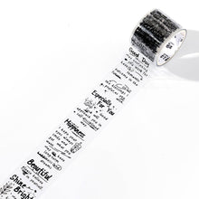 Load image into Gallery viewer, 3cm/5cm*2m Transparent Material Tapes Letter English Phrase DIY Masking Tape Scrapbooking Sticker Label Stationery