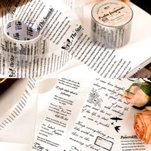 Load image into Gallery viewer, 3cm/5cm*2m Transparent Material Tapes Letter English Phrase DIY Masking Tape Scrapbooking Sticker Label Stationery