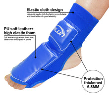 Load image into Gallery viewer, 1 Pair PU Leather Sanda Instep Guard Adult Boxing Muay Thai Taekwondo Match Ankle Toe Guard Martial Arts Training Protective