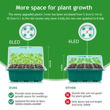 Load image into Gallery viewer, Plant Seed Starter Trays with Full Spectrum LED Grow Light Greenhouse Growing Lamp with Hole 12 Cell Per Tray Seedling Tray Indoor Home Gardening Tools