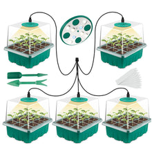 Load image into Gallery viewer, Plant Seed Starter Trays with Full Spectrum LED Grow Light Greenhouse Growing Lamp with Hole 12 Cell Per Tray Seedling Tray Indoor Home Gardening Tools