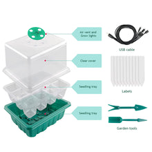 Load image into Gallery viewer, Plant Seed Starter Trays with Full Spectrum LED Grow Light Greenhouse Growing Lamp with Hole 12 Cell Per Tray Seedling Tray Indoor Home Gardening Tools
