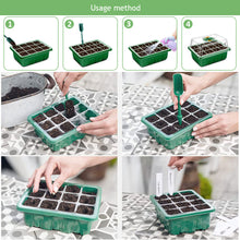 Load image into Gallery viewer, Plant Seed Starter Trays with Full Spectrum LED Grow Light Greenhouse Growing Lamp with Hole 12 Cell Per Tray Seedling Tray Indoor Home Gardening Tools