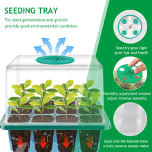 Load image into Gallery viewer, Plant Seed Starter Trays with Full Spectrum LED Grow Light Greenhouse Growing Lamp with Hole 12 Cell Per Tray Seedling Tray Indoor Home Gardening Tools