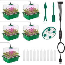 Load image into Gallery viewer, Plant Seed Starter Trays with Full Spectrum LED Grow Light Greenhouse Growing Lamp with Hole 12 Cell Per Tray Seedling Tray Indoor Home Gardening Tools