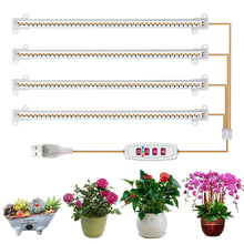 Load image into Gallery viewer, 1/2/3/4 LED Grow Light Strips for Indoor Plants Sunlight Full Spectrum USB Phyto Lamp Timer Dimmable Seedlings Flower Growing Lamp