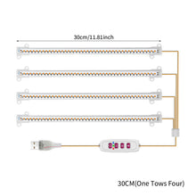 Load image into Gallery viewer, 1/2/3/4 LED Grow Light Strips for Indoor Plants Sunlight Full Spectrum USB Phyto Lamp Timer Dimmable Seedlings Flower Growing Lamp