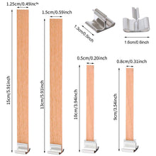 Load image into Gallery viewer, Wooden Candles Wick for DIY Craft Paraffin Candle Jar Making Kit Beeswax Burning Smokeless Wick Candle Core with Clip Base Soy Parffin Wax Making Supplies