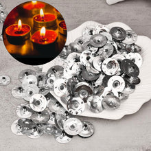 Load image into Gallery viewer, 100pcs/Lot Handmade Candle Wick Tabs Metal Candle Wicks Sustainer Tabs Candle Wicks Base For DIY Candle Making DIY Craft Tools