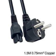 Load image into Gallery viewer, 1.2/1.5/1.8M VDE-Certified Three-Core Euro Gauge Pin-Tail Power Cable AC Laptop Plug Adapter Cable 0.5/0.75MM²