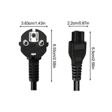 Load image into Gallery viewer, 1.2/1.5/1.8M VDE-Certified Three-Core Euro Gauge Pin-Tail Power Cable AC Laptop Plug Adapter Cable 0.5/0.75MM²