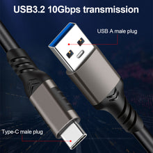 Load image into Gallery viewer, 1PC 10Gbps Mobile Hard Disk Cable USB3.2 A To C Gen2 3A 60W Data Cable For Hard Disk Mobile Phone Computer Camera