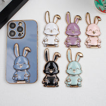 Load image into Gallery viewer, 1PC Portable Electroplated Smile Rabbit Pasteable Mobile Phone Stand Hardware Push Rod Foldable Desktop Lazy Stand