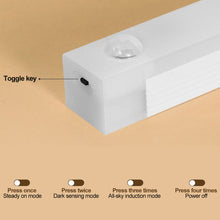 Load image into Gallery viewer, USB Rechargeable Car Sensor Light Automatic Induction White Warm Light Bar Magnetic Maual/Sensing Mode Lamp for Floor Trunk