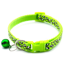 Load image into Gallery viewer, Adjustable Cat Collar Cat Leopard Prints Bell Collar Kitten Necklace Pet Collars for Small Dog Necklace