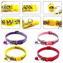 Load image into Gallery viewer, Adjustable Cat Collar Cat Leopard Prints Bell Collar Kitten Necklace Pet Collars for Small Dog Necklace