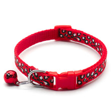 Load image into Gallery viewer, Adjustable Cat Collar Cat Leopard Prints Bell Collar Kitten Necklace Pet Collars for Small Dog Necklace
