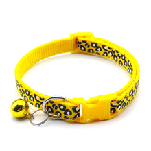 Load image into Gallery viewer, Adjustable Cat Collar Cat Leopard Prints Bell Collar Kitten Necklace Pet Collars for Small Dog Necklace