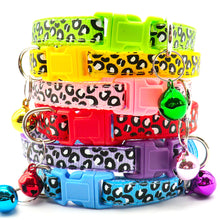 Load image into Gallery viewer, Adjustable Cat Collar Cat Leopard Prints Bell Collar Kitten Necklace Pet Collars for Small Dog Necklace