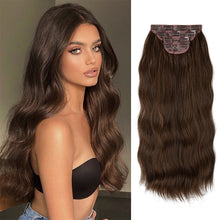 Load image into Gallery viewer, 4pcs/set High Heat Resistant Synthetic Fiber False Hair Women Daily Straight Wig Removeable Fluffy Hair Volume High Warped Wig