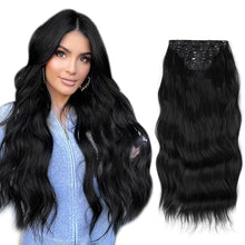 Load image into Gallery viewer, 4pcs/set High Heat Resistant Synthetic Fiber False Hair Women Daily Straight Wig Removeable Fluffy Hair Volume High Warped Wig