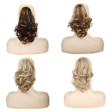 Load image into Gallery viewer, Wig Female Short Hair Ponytail Pear Flower Curl Chemical Fiber High Ponytail Natural Fluffy Curly Hair Wedge Ponytail Wig
