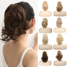 Load image into Gallery viewer, Wig Female Short Hair Ponytail Pear Flower Curl Chemical Fiber High Ponytail Natural Fluffy Curly Hair Wedge Ponytail Wig