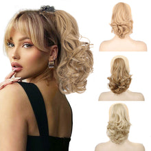 Load image into Gallery viewer, Wig Female Short Hair Ponytail Pear Flower Curl Chemical Fiber High Ponytail Natural Fluffy Curly Hair Wedge Ponytail Wig