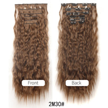 Load image into Gallery viewer, 6pcs Set Wig Pieces Corn Perm Long Curly Wig Pieces 16 Card Wavy Curly Highlight Dye Hair Extensions Women Wig