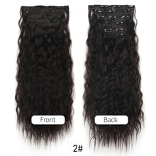 Load image into Gallery viewer, 6pcs Set Wig Pieces Corn Perm Long Curly Wig Pieces 16 Card Wavy Curly Highlight Dye Hair Extensions Women Wig