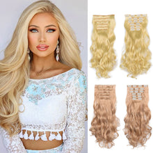 Load image into Gallery viewer, 6pcs Wig Pieces Large Wavy Curly Hair Long Hair Women's Wig Pieces Lightweight and Highlight Dyed Wig Pieces False Hair Piece