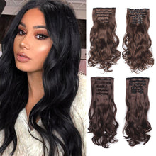 Load image into Gallery viewer, 6pcs Wig Pieces Large Wavy Curly Hair Long Hair Women's Wig Pieces Lightweight and Highlight Dyed Wig Pieces False Hair Piece