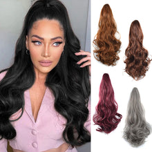 Load image into Gallery viewer, 20inch Synthetic Long Wavy Claw Clip Ponytail Wig Hair Extension Blonde Ponytail Extension Women Pony Tail Hair False Hair