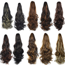 Load image into Gallery viewer, 20inch Synthetic Long Wavy Claw Clip Ponytail Wig Hair Extension Blonde Ponytail Extension Women Pony Tail Hair False Hair