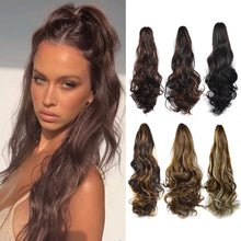 Load image into Gallery viewer, 20inch Synthetic Long Wavy Claw Clip Ponytail Wig Hair Extension Blonde Ponytail Extension Women Pony Tail Hair False Hair