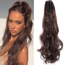 Load image into Gallery viewer, 20inch Synthetic Long Wavy Claw Clip Ponytail Wig Hair Extension Blonde Ponytail Extension Women Pony Tail Hair False Hair