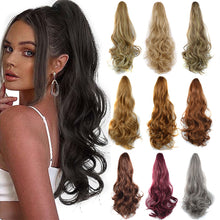 Load image into Gallery viewer, 20inch Synthetic Long Wavy Claw Clip Ponytail Wig Hair Extension Blonde Ponytail Extension Women Pony Tail Hair False Hair
