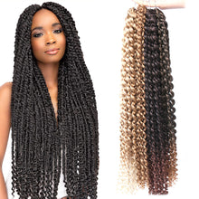 Load image into Gallery viewer, African Women's Finger Extensions 18 Inch Hand Hooks Dirty Braids Synthetic Fiber Wigs Women Highlight Dyed False Hair Wig