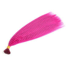 Load image into Gallery viewer, 50pcs Feather Hair Extension Fake Hair Tip Rainbow Synthetic Hair 16inch Hairpiece Feather for Hair Extension Wig False Hair Piece