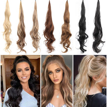 Load image into Gallery viewer, 30Inch Synthetic Flexible Wrap Around Ponytail Wig Long Wavy Layered Fake Ponytail Hairpiece Extensions Women Daily Wig
